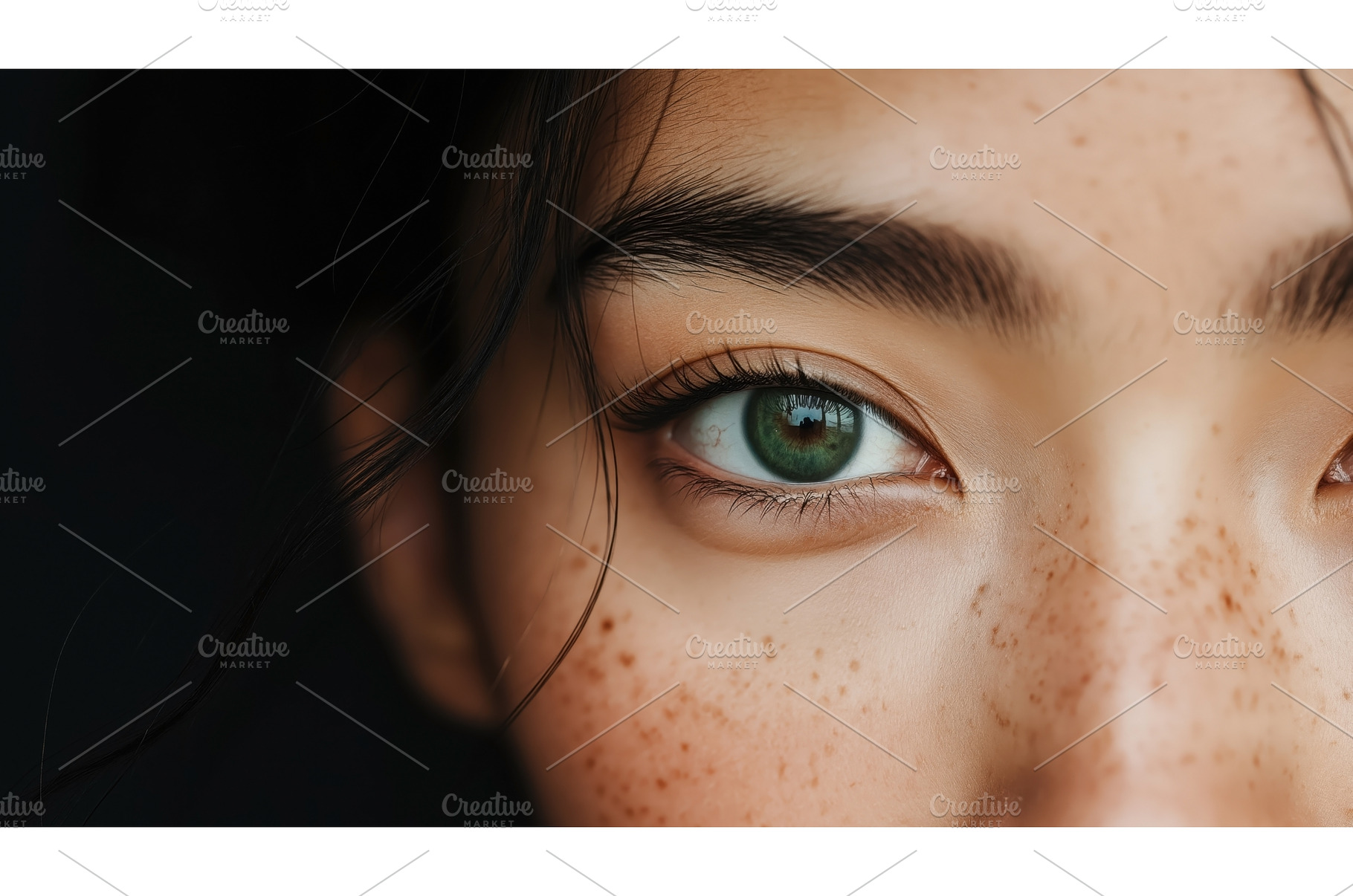 Close-up of a person with green eyes, a Person Photo by Sergey Kotenev