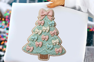 Coquette Crochet Yarn Christmas Tree, an Illustration by DreamCafeArt