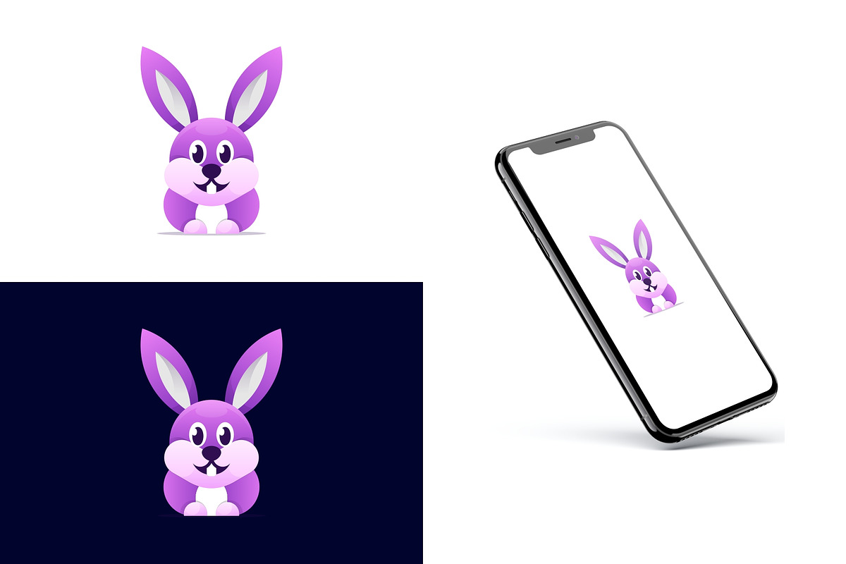 Modern Gradient Cute Rabbit Logo, a Branding & Logo Template by Artnivora.Std (Photo 3 of 4)