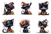 Whimsical black cat Clipart, an Illustration by CreationArt (Thumbnail 5 of 5)