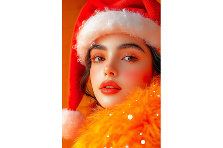 Festive young Hispanic female with, a Holiday Photo by Lermont51