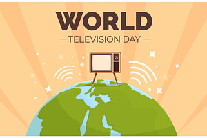 Tv day poster. World television, a Technology Illustration by Valerie Bodnar