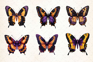 Watercolor Butterfly Clipart Bundle