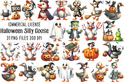 Funny Halloween Silly Goose Clipart, an Illustration by CraftArtStudio (Thumbnail 1 of 6)