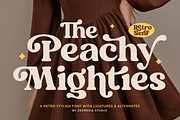 Peachy Mighties, a Serif Font by zeenesia (Thumbnail 1 of 10)