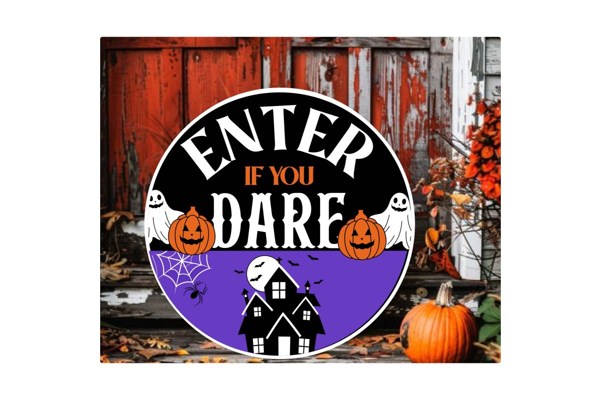 Halloween Round Door Sign Svg, an Object Graphic by Digi_Design_World (Photo 5 of 9)