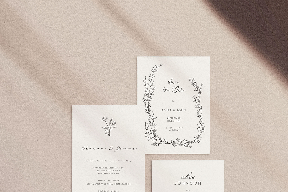 ROMANTIC WEDDING | 10 invitations, an Invitation Template by Crocus Paperi (Photo 3 of 3)
