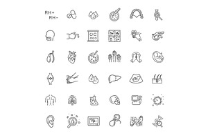 Medicine Icons set, a Healthcare Illustration by Tettygreen