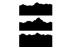 Set of mountains silhouettes, an Object Illustration by the8monkey