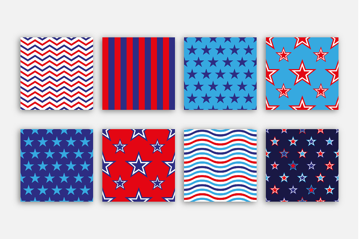Seamless American Party Patterns, a Pattern Graphic by Iryna Denysova (Photo 13 of 13)