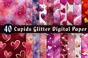 Cupids Glitter Seamless Digital Pape, an Illustration by CreationArt (Thumbnail 1 of 5)