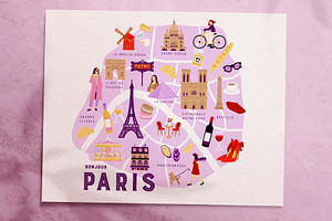 Paris Map And Stickers