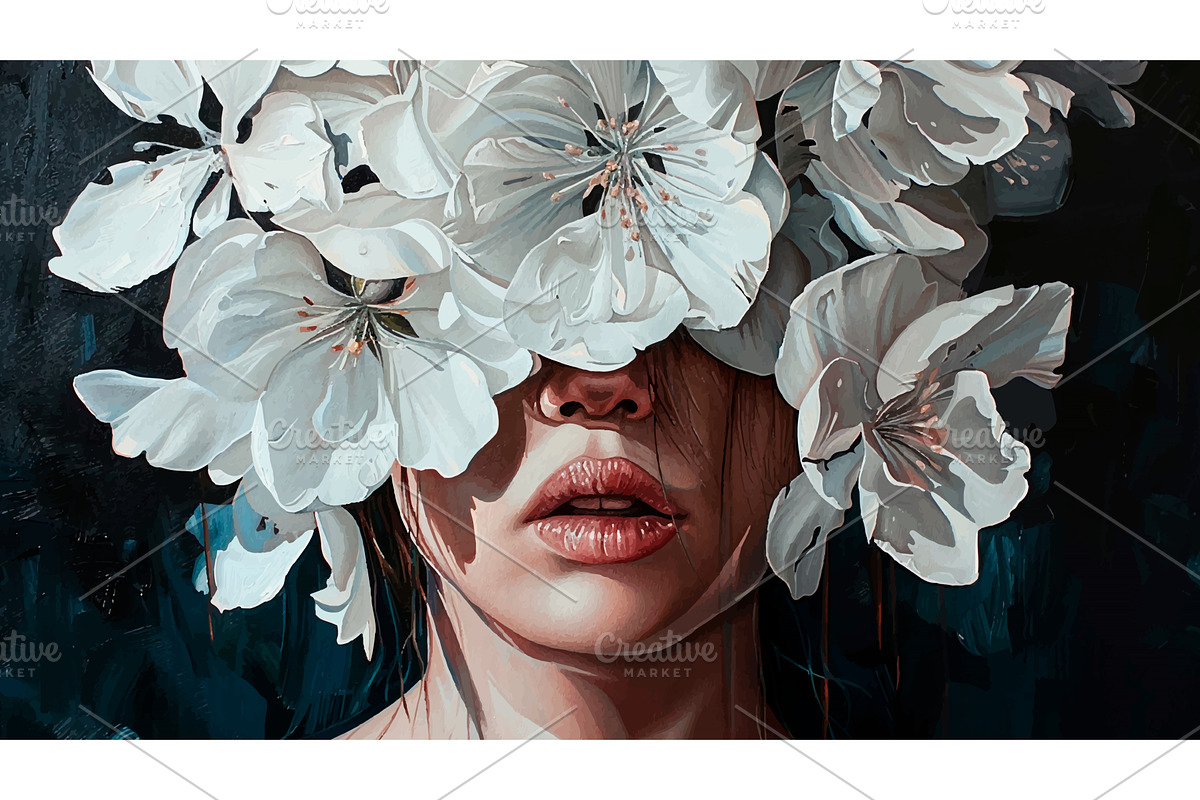 Portrait Of A Beautiful Girl With, an Object Illustration by LadadikArt