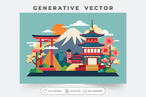 The artwork shows traditional Japane, a Graphic by SouravDesign