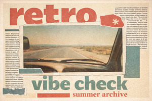 Retro collage featuring road view th, a Photo by Dvoevnore photos