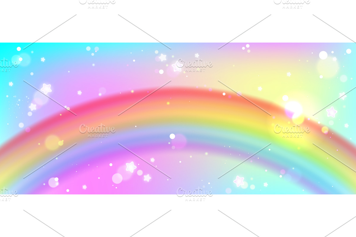 Magical unicorn rainbow with rain, an Illustration by art PVP - market