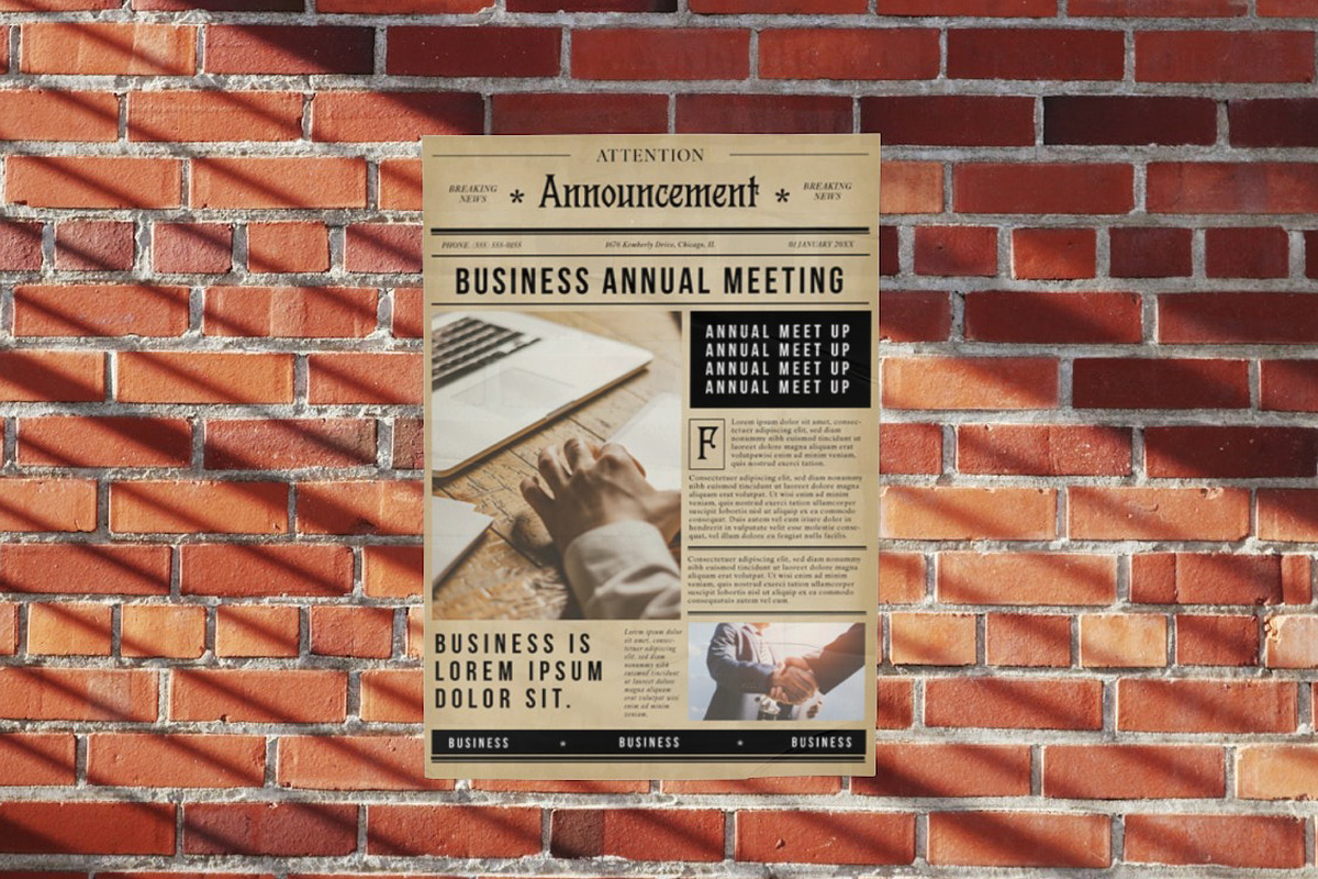 Brown Vintage Business Meet Up Flyer, a Flyer Template by Bizz_District_Studio (Photo 1 of 2)