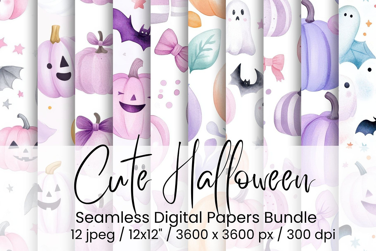 Cute Halloween Seamless Papers, an Illustration by Mashimara (Photo 1 of 6)