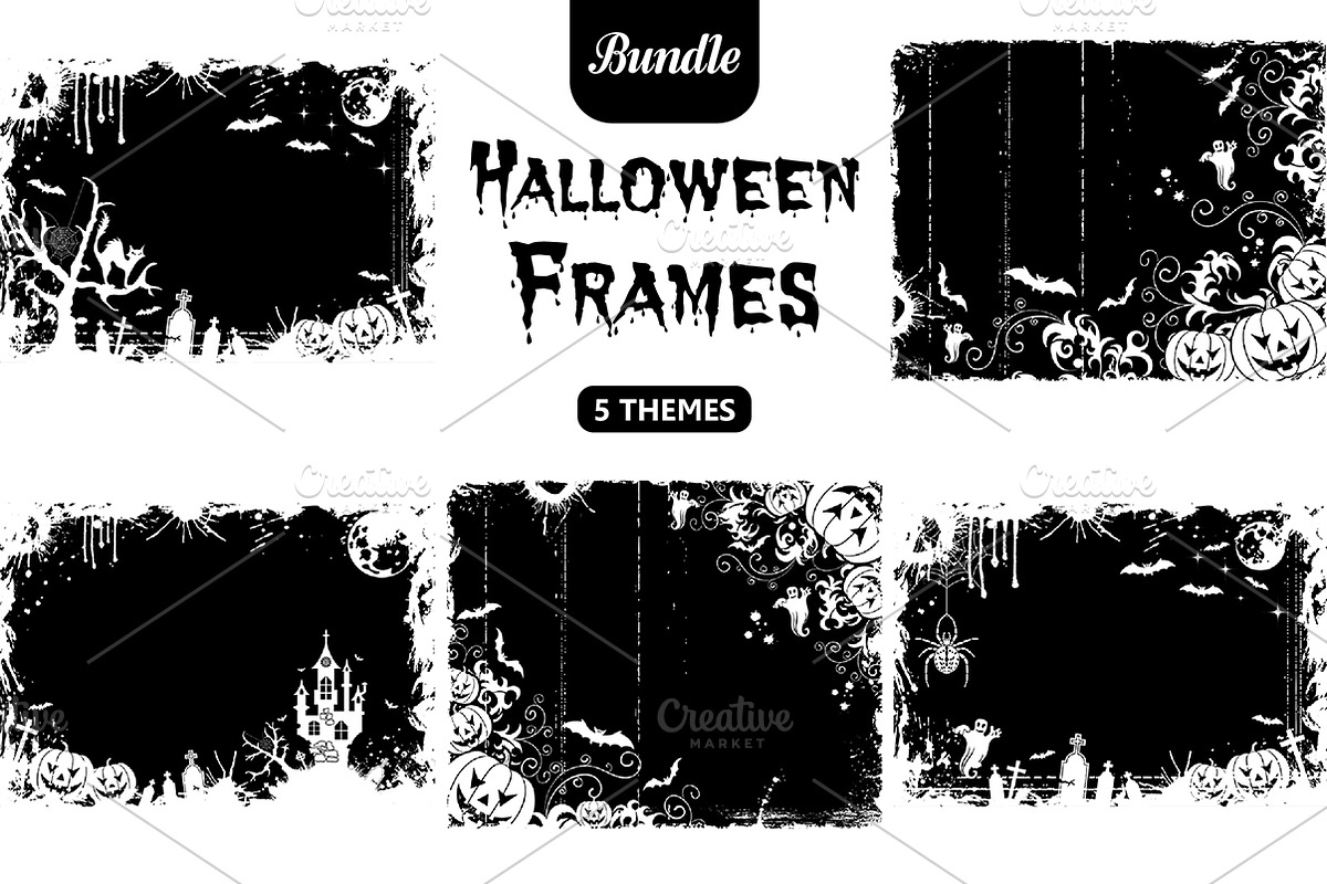 Grunge Halloween frames, an Illustration by TAlex (Photo 1 of 6)