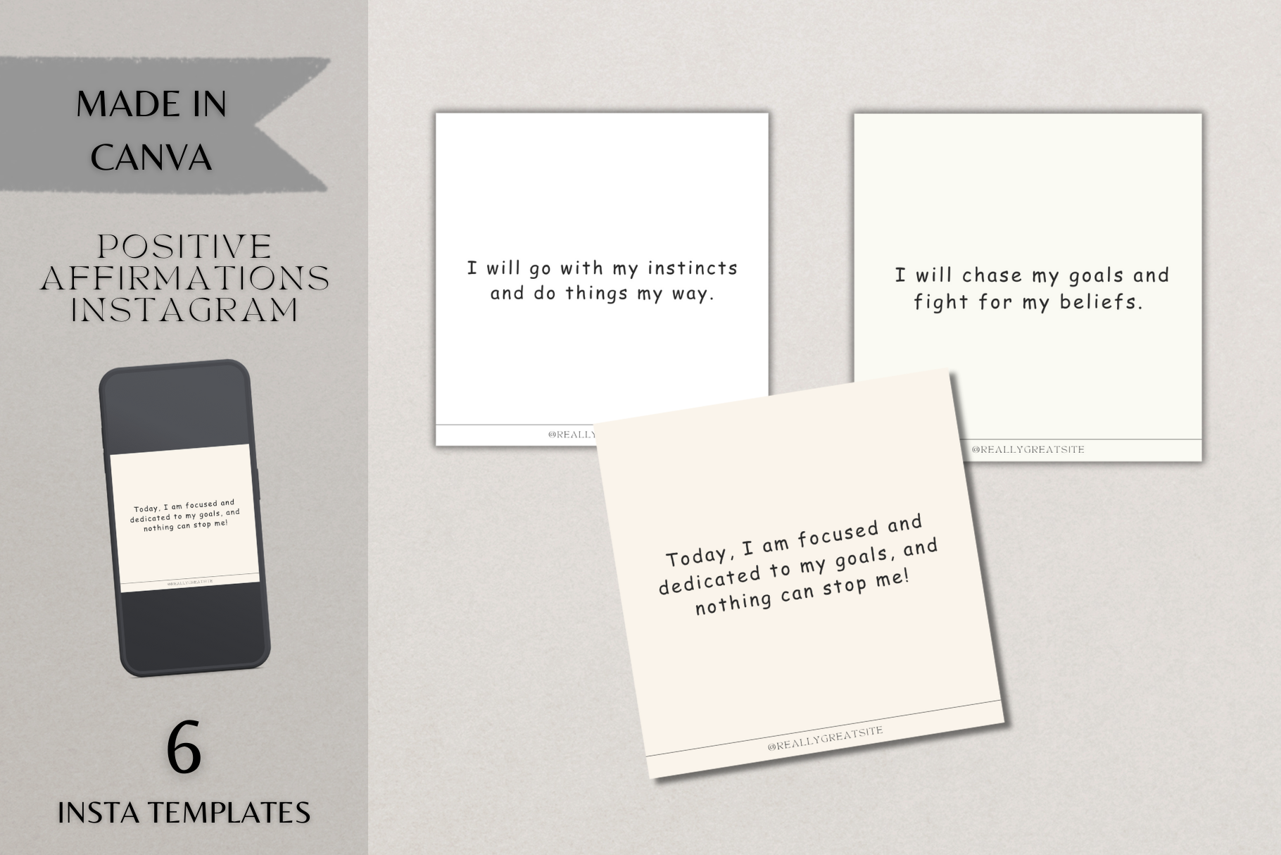 Instagram Success Affirmation Post, a Social Media Template by ...