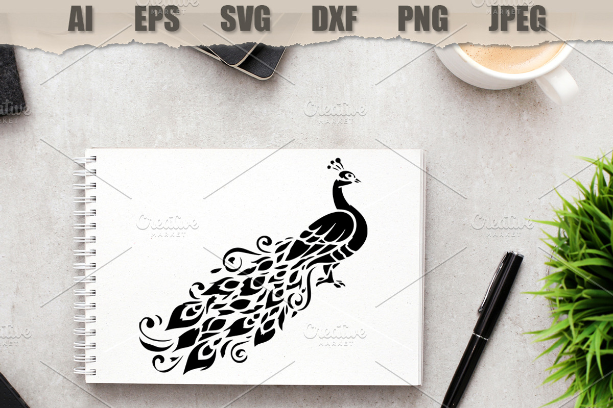 Stencil Peacock, a Decorative Illustration by MARYCRAFTIRIA (Photo 2 of 3)