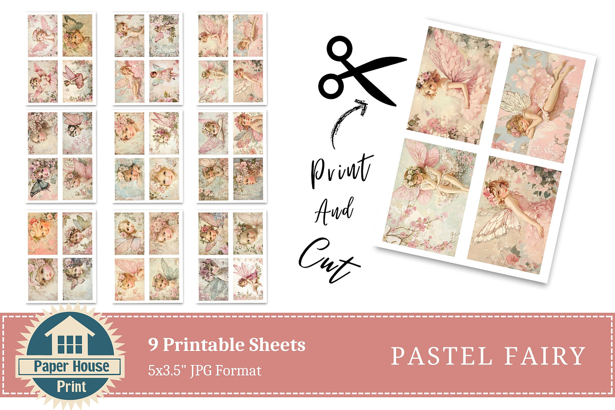 Whimsical Pink Pastel Fairies Papers, an Illustration by NiiiNArt (Photo 7 of 8)