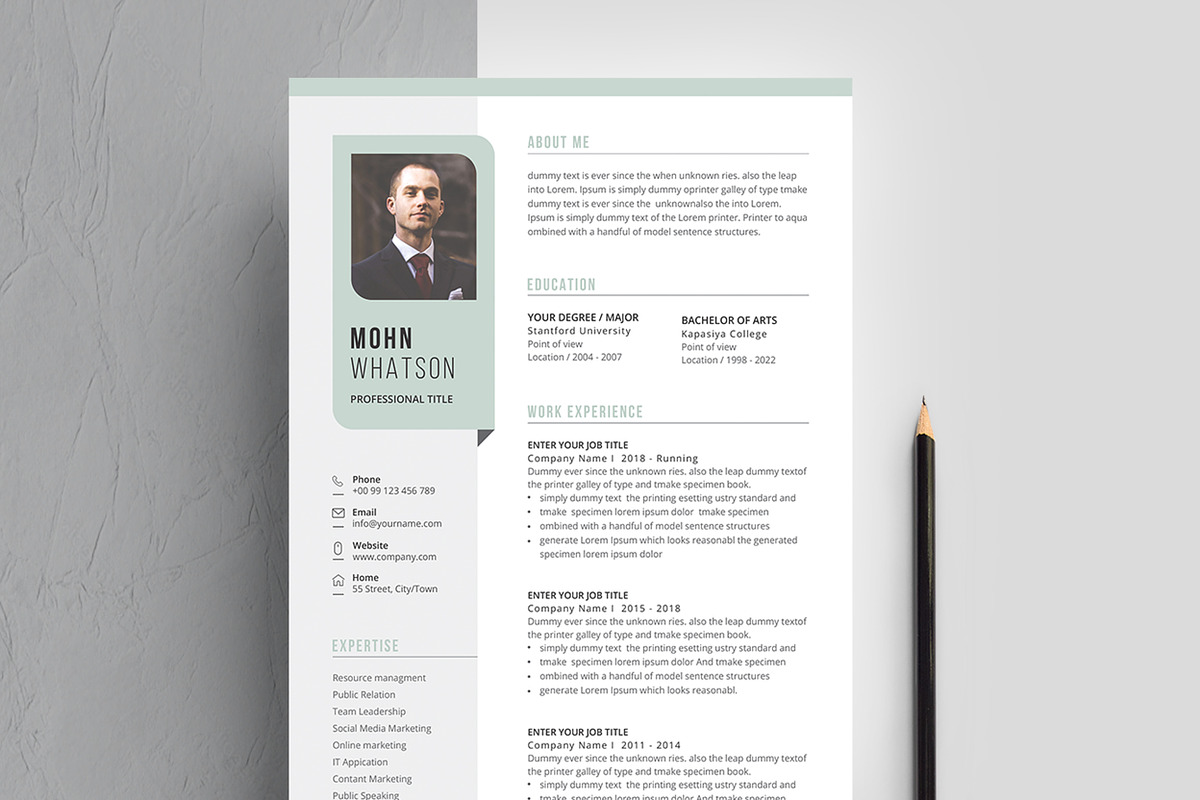 Resume/CV, a Resume Template by Creatune (Photo 1 of 5)