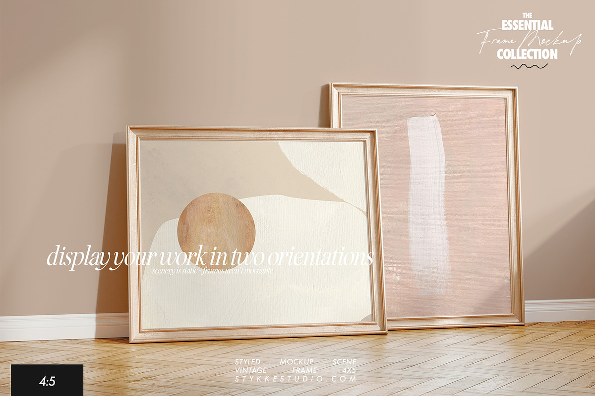 VINTAGE FRAME MOCKUP | 4:5, a Household Mockup by Stykke Studio (Photo 4 of 23)