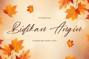 Bidikan Angin Signature Script Font, a Handwritten Font by Geelator Studio