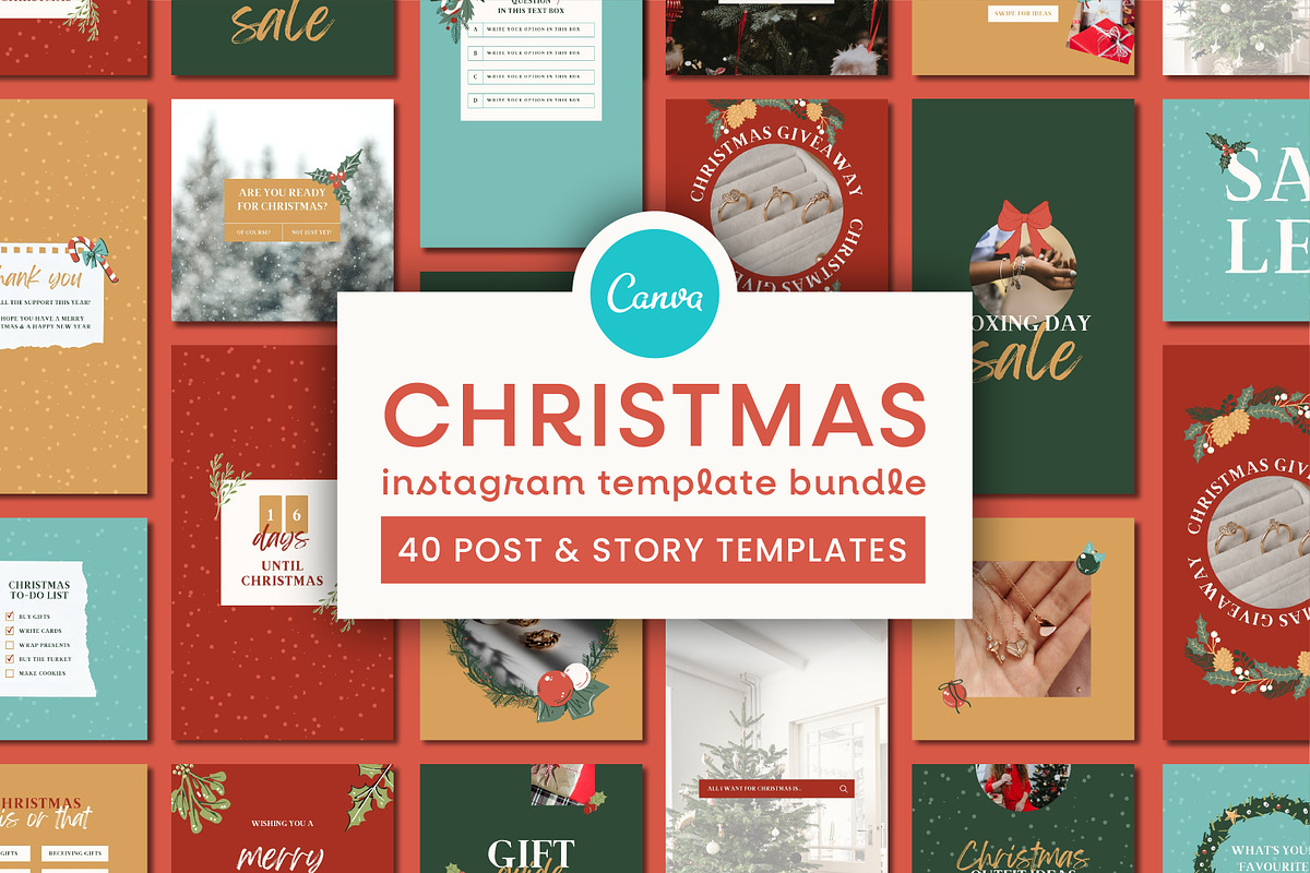 Christmas Instagram Template Bundle, a Social Media Template by Templatez.Co (Photo 1 of 6)