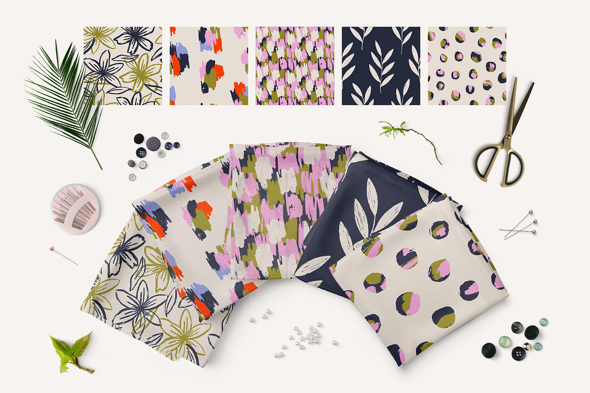 Flowers and Spots seamless patterns, a Pattern Graphic by AnnArt (Photo 5 of 9)