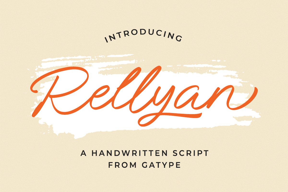 Rellyan, a Script Font by Gatype (Photo 1 of 7)