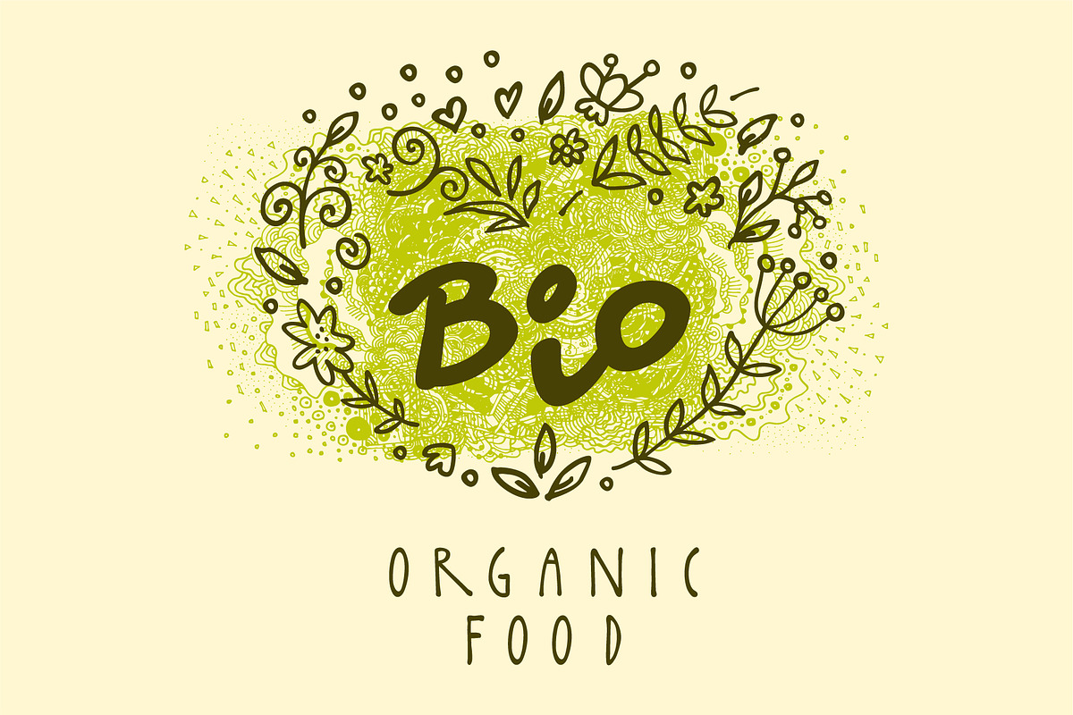 Raw Bio Vegan Food Labels, a Food Illustration by Soulful Vectors (Photo 3 of 6)