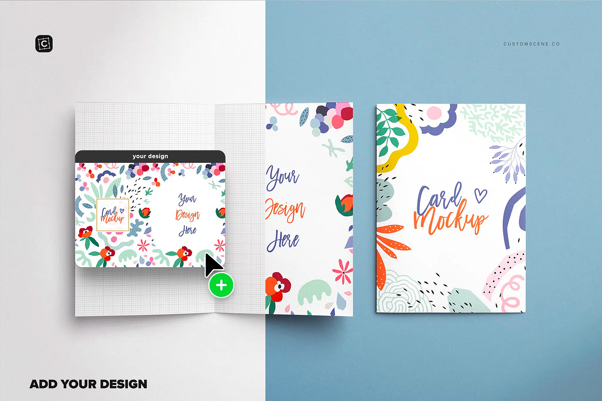 Folded Card 5x7in Cover and Inside, a Product Mockup by Custom Scene (Photo 6 of 8)