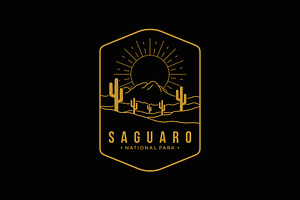 Line art Saguaro National Park logo, a Branding & Logo Template by swarnstudio
