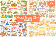 Kawaii Bear Summer Vibes Bundle, an Animal Illustration by Blumensdiary (Thumbnail 1 of 3)