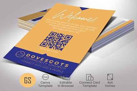 Modern Church Connect Card Template, a Card Template by Godserv Designs