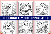 Easy Cute Ghost Daily Life Coloring, a Seasonal Illustration by Coco Bloom (Thumbnail 2 of 4)