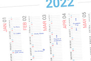 Calendar 2022 Vertical Design, a Stationery Template by WORAKAMON Design Studio (Thumbnail 3 of 3)