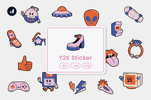 Y2K Stickers Illustration