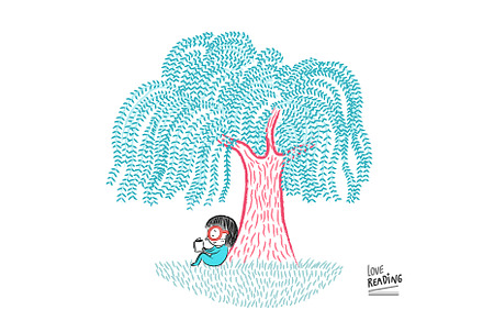 Love reading! Under a willow tree