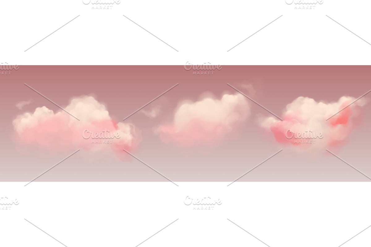 Pink cloud background with realistic, an Illustration by art PVP - market