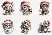 Jolly Christmas Kitten Clipart, a Seasonal Illustration by CreationArt (Thumbnail 4 of 7)