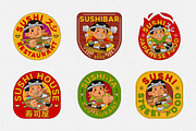 Sushi Restaurant Logo Template, a Branding & Logo Template by MEDZ (Thumbnail 1 of 2)