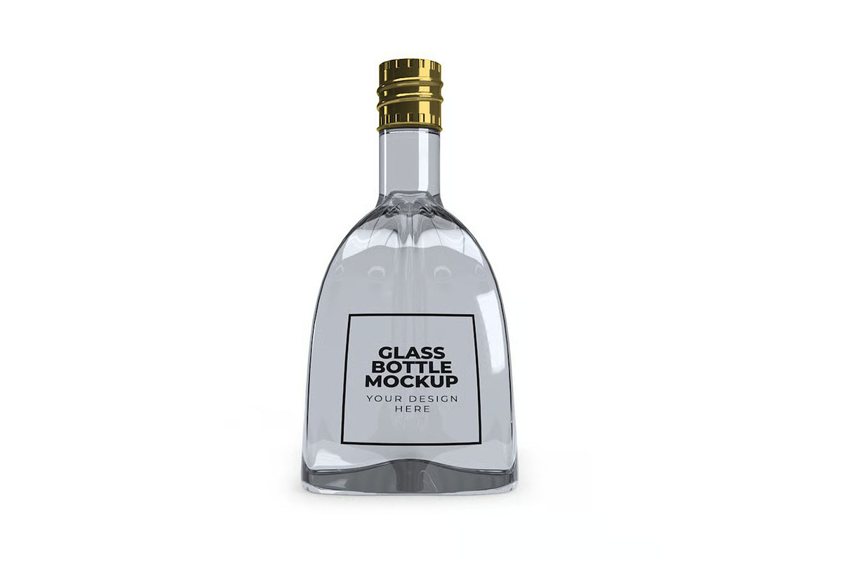Curved Glass Bottle Mockup Set, a Household Mockup by DesignRushMarket (Photo 3 of 11)