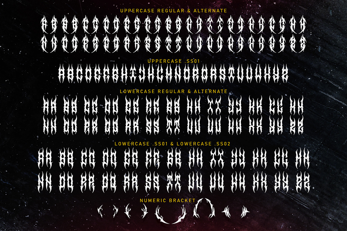 Monkey Rhumble | Metal Font, a Blackletter Font by WingBuk (Photo 11 of 12)