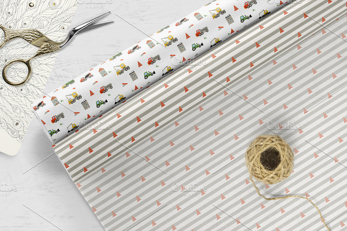 Kids Construction Seamless Patterns, a Pattern Graphic by Oksana Dovhopol Art (Photo 12 of 15)