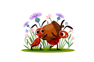 Cartoon ant characters, an Animal Illustration by Vector Tradition