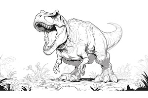 Roaring Tyrannosaurus Coloring Book