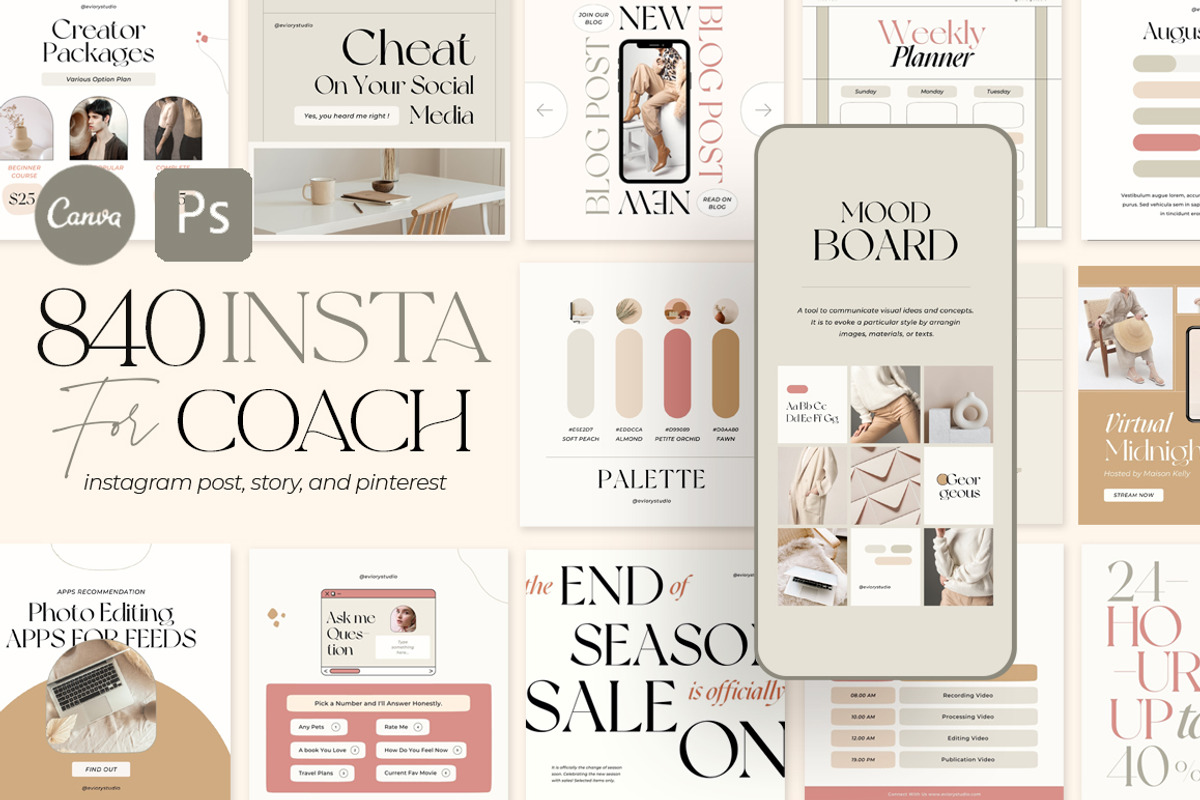 SALE Insta Ladypreneur Coach CANVA, a Social Media Template by Eviory (Photo 1 of 36)